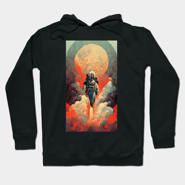 Journey to the moon Hoodie by JoshWhiteArt